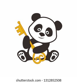 Vector mascot, cartoon, and illustration of a panda rent