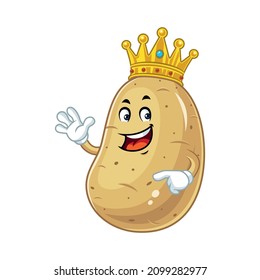 Vector mascot, cartoon and illustration of a potato king