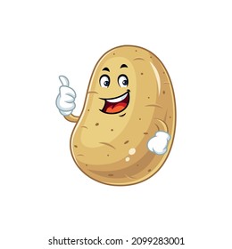 Vector mascot, cartoon and illustration of a potato giving thumb up