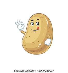 Vector mascot, cartoon and illustration of a potato say ok