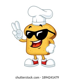 Vector mascot, cartoon, and illustration of a rocker chef toast