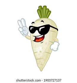 Vector mascot, cartoon, and illustration of a rocker radish