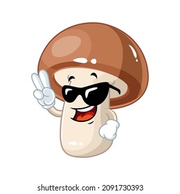 Vector mascot, cartoon and illustration of a rocker mushroom 