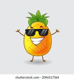 Vector mascot, cartoon, and illustration of a rocker pineapple