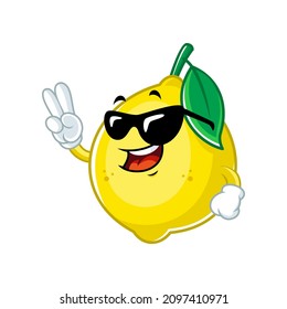 Vector mascot, cartoon and illustration of a rocker lemon