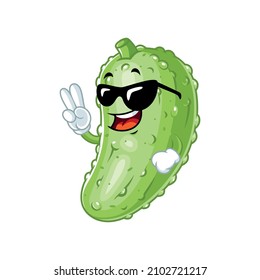 Vector mascot, cartoon and illustration of a rocker pickle