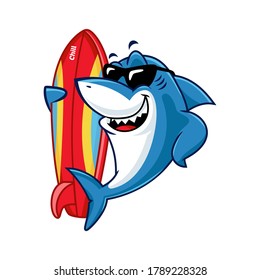 Vector Mascot Cartoon Illustration Shark Wearing Stock Vector (Royalty ...