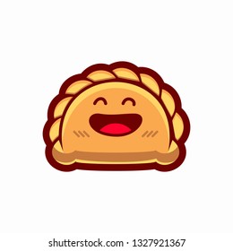 Vector mascot, cartoon, and illustration of a smile empanada