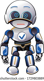 vector mascot cartoon illustration of stand up robot