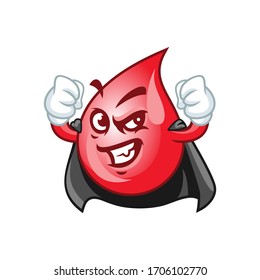 Imagen vectorial de una gota de sangre superhéroe fuerte