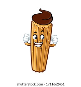 Vector mascot, cartoon, and illustration of a strength churro 