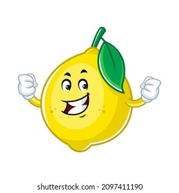 Vector mascot, cartoon and illustration of a strength lemon