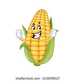 Vector mascot, cartoon and illustration of a strength corn