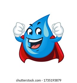 Vector mascot, cartoon, and illustration of a strong water drop