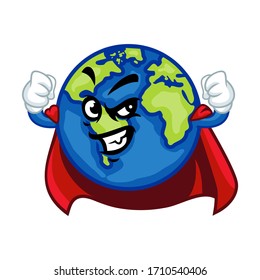 Imagen de mascota vectorial de una tierra súper enojada 