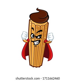 Imagen de mascota vectorial de un churro súper enojado