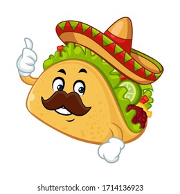 Vector Mascot Cartoon Illustration Taco Thumb Stock Vector (Royalty ...