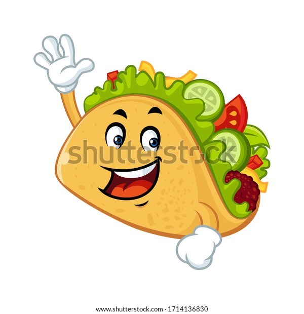 Vector Mascot Cartoon Illustration Taco Wave Stock Vector (royalty Free 