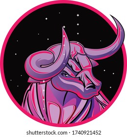 vector mascot cartoon illustration of taurus head
