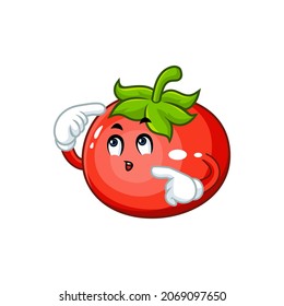 Vector mascot, cartoon and illustration of a think tomato