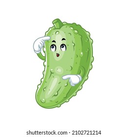 Vector mascot, cartoon and illustration of a think pickle