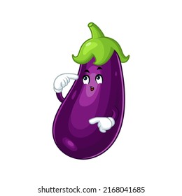 Vector mascot, cartoon and illustration of a think eggplant 