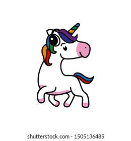 Vector mascot, cartoon, and illustration of a unicorn use headset.