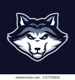 Vector mascot, cartoon, and illustration of a  wolf head