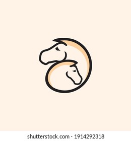 
Vector mascot, cartoon of mother horse with baby, 
Vector illustration icons and logo design elements - horse vector