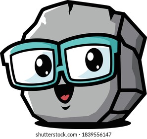 personaje de mascota vectorial del rock de genio lindo
