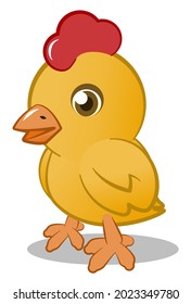 vector mascot character of cute standing chick