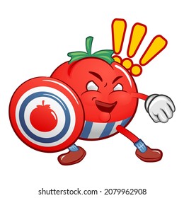 vector mascot character from tomato to super captain cute tomato