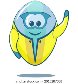 vector mascot of cute egg-like robot