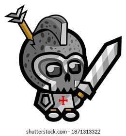 
vector mascot design of army skeleton