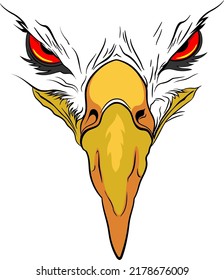 vector mascot, eagle head with the evil look.