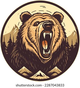 vector mascot of head bear logo