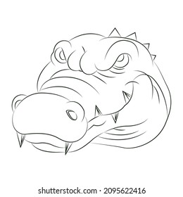 Vector mascot head outline of an crocodile