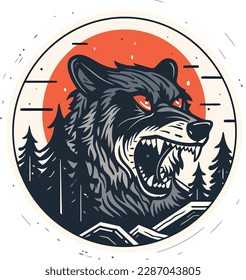 vector mascot of head wolf logo