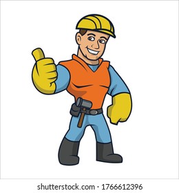 vector mascot illustration builder character design for mascot