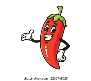 vector mascot illustration of Chili with smile