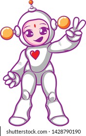 vector mascot illustration cute beautiful and adorable astronauts