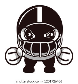 vector mascot illustration cute black american football