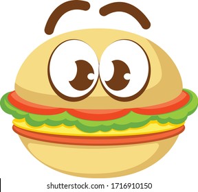 una hamburguesa linda con ojos grandes