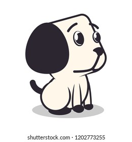 vector mascot illustration cute dog sitting