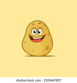 Vector mascot illustration cute potato dancing and having a fun in isolated background
