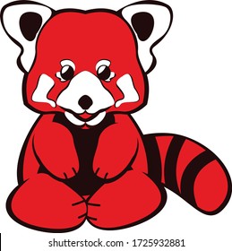 vector mascot illustration cute red panda