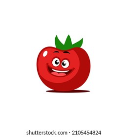 Vector mascot illustration cute tomato having a fun in isolated background