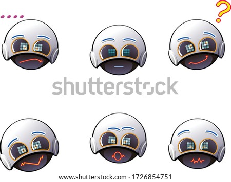 vector mascot illustration emoji of robots