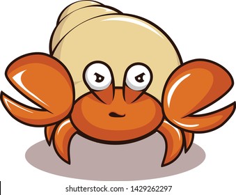 vector mascot illustration funny grumpy crab icon