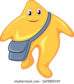 vector mascot illustration happy star go to school